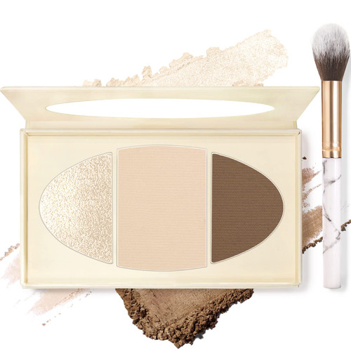 HOSAILY Contour Palette Highlighter and Bronzer Makeup Powder Highly Pigmented Waterproof Long Lasting Face Contouring Palette with Mirror
