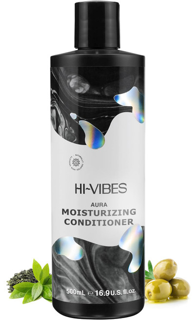 MOEHAIR Hi-Vibes Vegan Sacred Moisturizing Conditioner, Infused with Argan Oil & Green Tea, Nourishes Hair | Repairs Damage | Softens Hair | Paraben & Sulfate Free Vegan Hair Conditioner (16.9 Fl. Oz)