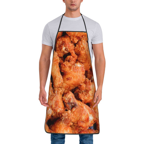 Funny Fried Chicken Legs Apron, Funny Adjustable Apron for Women/Men, Chef Apron Extra Long Ties,Waterproof Bib Apron,Waitress/waist Apron, Kitchen Apron for Cooking/BBQ/Baking,Work Apron for Crafting,Drawing,Gardening