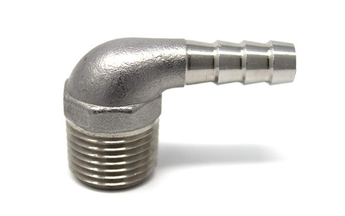 CONCORD 304 Stainless Steel Barbed Elbow Hose 3/8' Barb Hose to 1/2' NPT Male. Home Brew Fitting. CONCORD 304 Stainless Steel Barbed Elbow Hose 3/8' Barb Hose to 1/2' NPT Male. Home Brew Fitting.