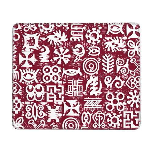 African Adinkra Mouse Pad with Stitched Edges Laptops Keyboard Mouse Mat Desk Pad Gaming Mouse Pad