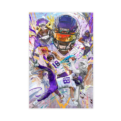 Justin Jefferson 2 Canvas Poster Wall Art Decor Print Picture Paintings for Living Room Bedroom Decoration Unframe: Unframe:12x18inch(30x45cm)