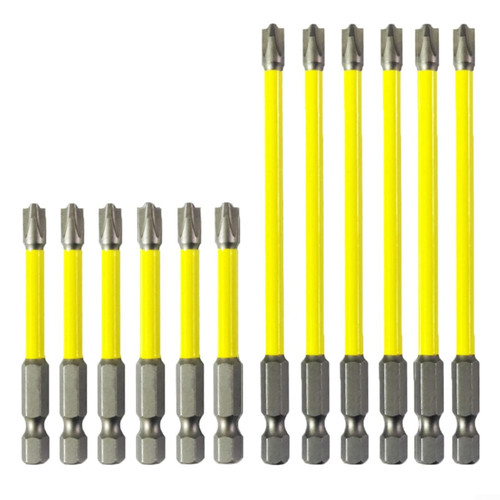 65/110mm Magnetic Special Slotted Cross Screwdriver Bit for Electrician FPH2, Screwdriver Bit Set-Pack of 12