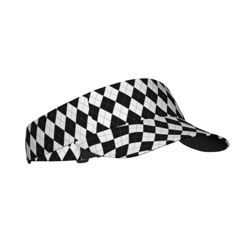Stylish Argyle Print Visor Cap Sun Hat for Women Men Teens for Sport Beach Tennis Golf Running Hiking Adjustable Cap