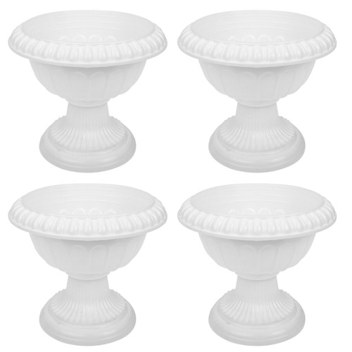 PRETYZOOM White Urn Planter 4pcs Pedestal Plastic Planter Roman Column Flower Pot Pillar Flower Pot Decorative Urn Planters for Indoor Outdoor Home Garden Porch Planters PRETYZOOM White Urn Planter 4pcs Pedestal Plastic Planter Roman Column Flower Pot Pillar Flower Pot Decorative Urn Planters for Indoor Outdoor Home Garden Porch Planters