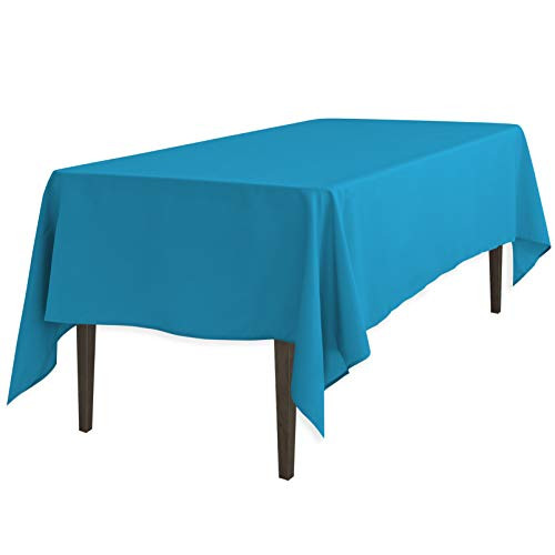 LinenTablecloth 60 x 126-Inch Rectangular Polyester Tablecloth Turquoise