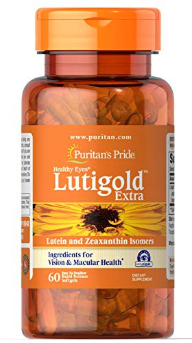 Puritan's Pride Healthy Eyes Lutigold Extra - 60 Soft Gels - Lutein with Meso-zeaxanthin and Zeaxanthin