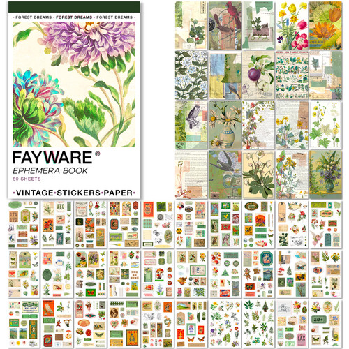 FAYWARE Washi Vintage Stickers for Scrapbooking - Ephemera Book for Journaling with 453 Stickers and 20 Scrapbook Papers. Ephemera for Junk Journals, Journaling Supplies FAYWARE Washi Vintage Stickers for Scrapbooking - Ephemera Book for Journaling with 453 Stickers and 20 Scrapbook Papers. Ephemera for Junk Journals, Journaling Supplies