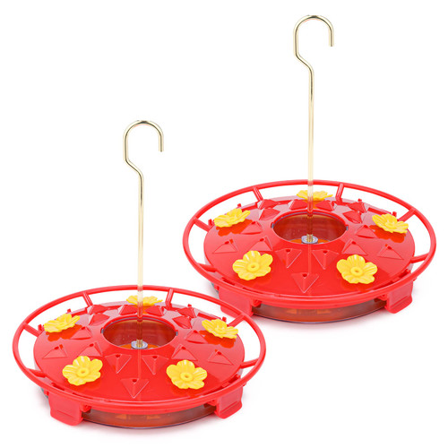 Rihogar Hummingbird Feeders for Outdoors Hanging, Hummingbird Feeders for Outside, 2 Pack Hummingbird Feeder with Buckle, 20 Feeding Ports, Leak-Proof, Easy to Clean & Fill (10 oz)