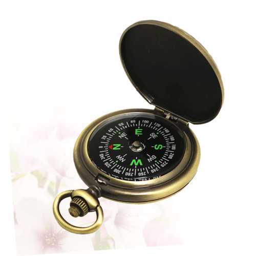 CLISPEED Gift for Men Guy Gift Antique Pocket Compass Vintage Pocket Compass Brass Pocket Compass Mini Brass Compass Present for Men Engraved Pocket Compass Mens Gifts Man Outdoor