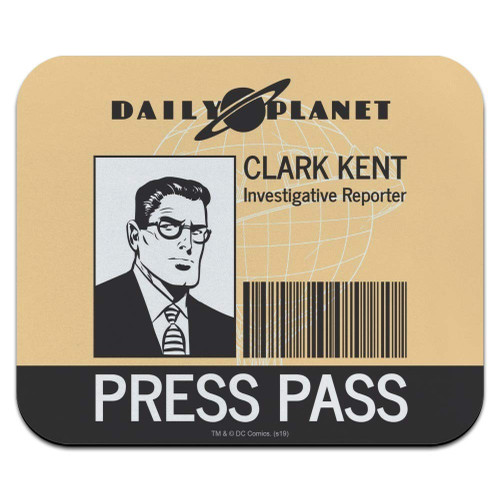 Superman Clark Kent Press Pass Low Profile Thin Mouse Pad Mousepad