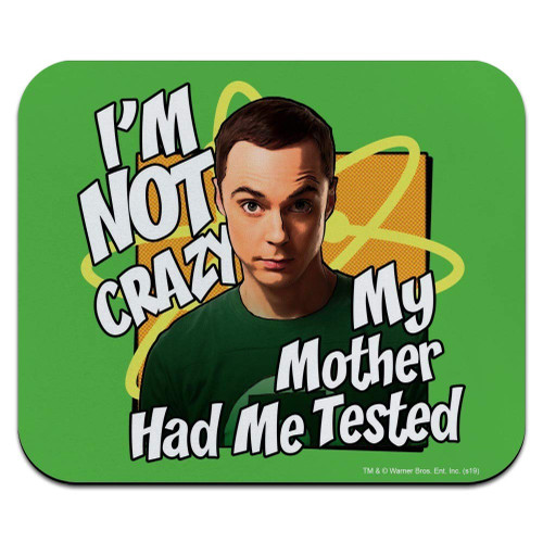 Big Bang Theory Sheldon Cooper I'm Not Crazy Low Profile Thin Mouse Pad Mousepad Multi-Colored