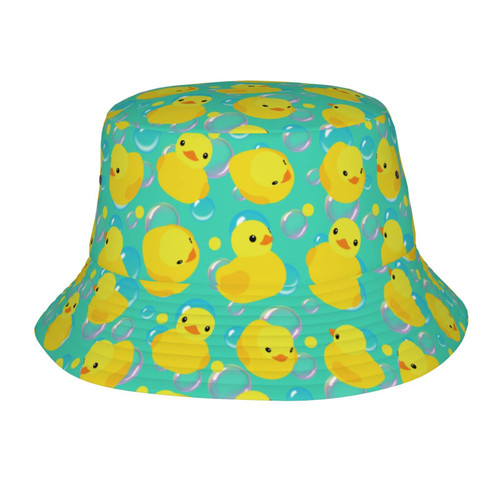 Yellow Rubber Ducks Sun Hat Packable Outdoor Fisherman Cap Summer Animal Print Duck Bucket Hat Beach for Men Women