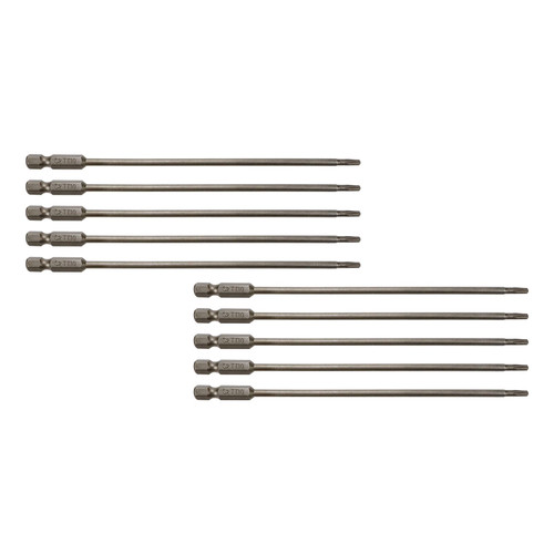 Rannb Torx Bits Set TT10 S2 Steel Screwdriver Bits 1/4-inch Hex Shank,100mm/4-inch Length for Impact Driver (10pcs)