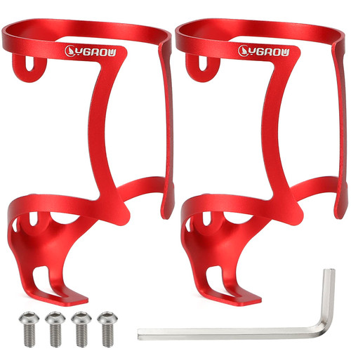 YGROW MTB Water Bottle Cage, Alloy Aluminum Lightweight Bicycle Water Bottle Holder, Cycling Bottle Holder Cages for MTB, Road Bike, Mountain Bikes, Cages Brackets(2pack-Red) YGROW MTB Water Bottle Cage, Alloy Aluminum Lightweight Bicycle Water Bottle Holder, Cycling Bottle Holder Cages for MTB, Road Bike, Mountain Bikes, Cages Brackets(2pack-Red)