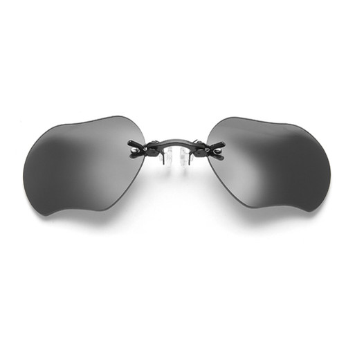 Retro Clip On Nose Sunglasses Matrix Morpheus Movie rimless (Black, Black)