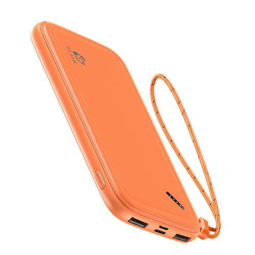 Portable Charger, 12000mAh USB Power Bank Phone Battery Pack Charger Dual Input & Output, Fast Charging Slim & Light External Backup Charger Compatible with iPhone 13/ 12, Galaxy, Android (Orange)