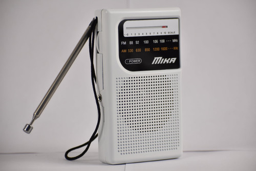 AM/FM Pocket Portable Radio, Small Radio Battery Operated, Best Mini Radio Antenna Reception for Emergency by MIKA (AA Batteries NOT Included) (White)