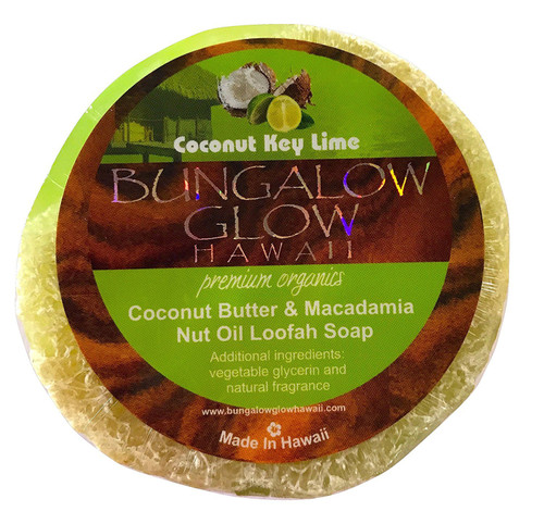 Bungalow Glow Hawaii Premium Organics Coco Butter Loofah Soap (Coconut Lime)