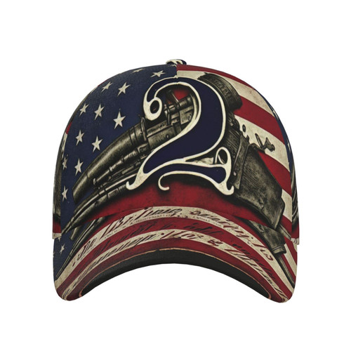 FYCFSLMY 2nd Amendment Vintage American Flag USA Second 2A Funny Baseball Hat for Men/Women Fashion Curved Brim Baseball Cap Trucker Hat