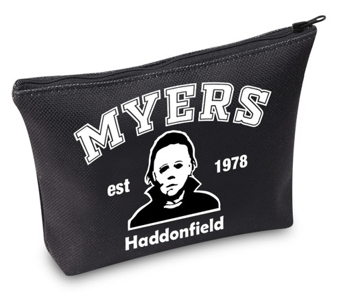 TSOTMO Horror Movie Merchandise Zipper Makeup Case Myers Halloween Cosmetic Bag Gift For Horror Films Fans (MYERS)
