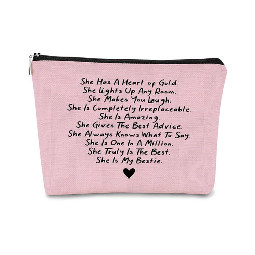 BARPERY Friendship Gifts for Women Friends,Bistie Travel Pink Makeup Bag,Friends Make up Bag,Friendship Cosmetic Bag,Gratitude Birthday Christmas Make up Bag Gifts for Women Coworkers Friend BARPERY Friendship Gifts for Women Friends,Bistie Travel Pink Makeup Bag,Friends Make up Bag,Friendship Cosmetic Bag,Gratitude Birthday Christmas Make up Bag Gifts for Women Coworkers Friend