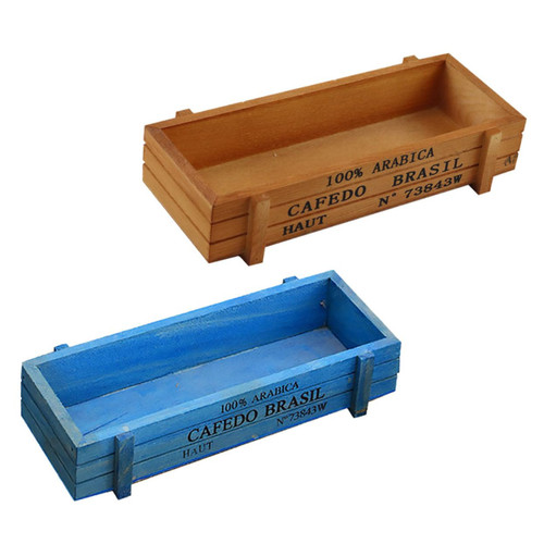 GANAZONO 2pcs Wooden Storage Box Planters for Indoor Plants Wooden Garden Planter Rectangular Planter Pots for Indoor Plants Wood Window Planters Indoor Plant Pot Makeup Box Juicy