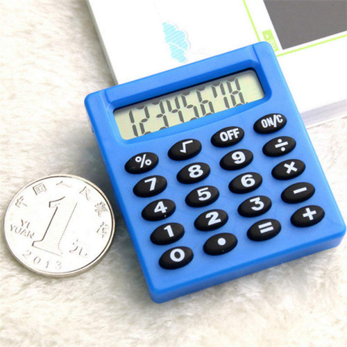 4PCS Calculator, Mini Cute Basic Standard Calculators Electric Digital Desktop Calculator with 8-Digit for Home Office School,Blue