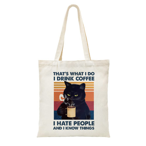 ZHANTUONE Canvas Tote Bag?Gifts For Cat Lover?Gift for Cat Mom?Cat Lover birthday Gifts?Friend Birthday Gift?Friendship Gifts?Best Gift For Friends?Funny Cat Tote Bag