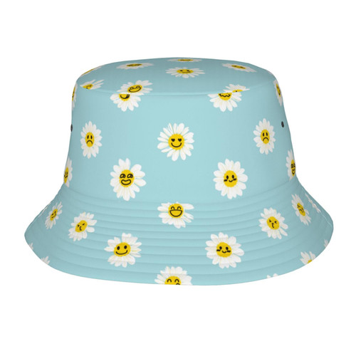 AIMASTZ White Daisy Bucket Hat Unisex Outdoor Summer Beach Sun Hat Packable Fisherman Cap AIMASTZ White Daisy Bucket Hat Unisex Outdoor Summer Beach Sun Hat Packable Fisherman Cap
