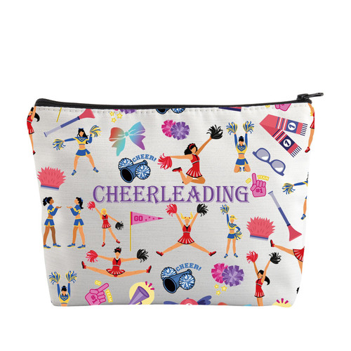 FUSTMW Cheerleading Gifts Makeup Bag Cheer Coach Gifts for Cheerleaders Cosmetic Bag Cheer Team Gifts for Girls Cheer Gifts (cheerleading bag)