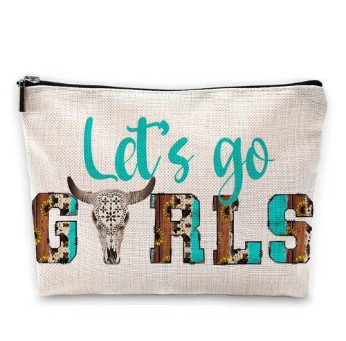 Sufamb Let's Go Girls Retro Western Country Bull Skull Makeup Bag,Western Country Cowgirl Cosmetic Pouch for Women Girls,Christmas Birthday Gifts for Teen Girls,Cowgirl Gifts for Girls Sufamb Let's Go Girls Retro Western Country Bull Skull Makeup Bag,Western Country Cowgirl Cosmetic Pouch for Women Girls,Christmas Birthday Gifts for Teen Girls,Cowgirl Gifts for Girls