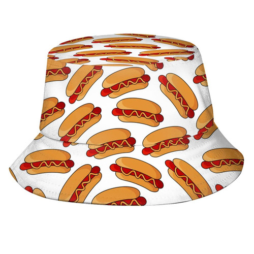 Hot Dog Food Bucket Hat Sun Beach Packable Fisherman Cap for Women Men Summer Outdoor Hiking