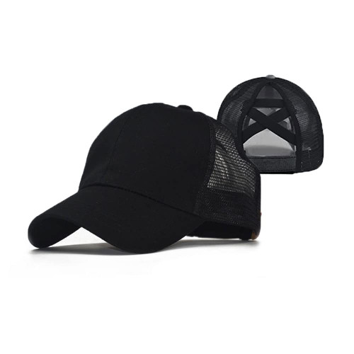 Criss Cross Hat Washed Distressed Baseball Cap Ponytail Hat High Messy Bun Ponycap for Women (ACrissCross-CottonBlackMesh) Criss Cross Hat Washed Distressed Baseball Cap Ponytail Hat High Messy Bun Ponycap for Women (ACrissCross-CottonBlackMesh)