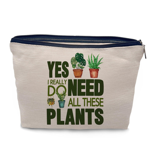 Nogrit Plant Lady Gifts,Plant Lover Gifts Makeup Cosmetic Bag,Yes I Really Do Need All These Plants Makeup Travel Toiletry Bag,Gifts for Gardeners Women,Funny Plant Mom Gifts