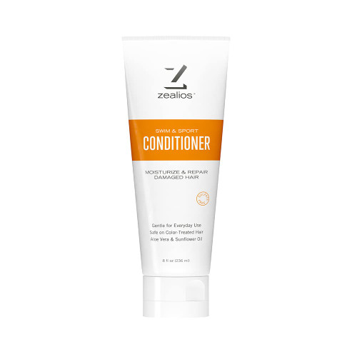 Zealios Swim & Sports Hair Conditioner Dynamic Chlorine Removal Formula, Moisturize Damaged Hairs, Great for Swimmers & Athletes - Protects Color/Treated Hair from Pool Chlorine & Chemicals - 8 Oz Zealios Swim & Sports Hair Conditioner Dynamic Chlorine Removal Formula, Moisturize Damaged Hairs, Great for Swimmers & Athletes - Protects Color/Treated Hair from Pool Chlorine & Chemicals - 8 Oz