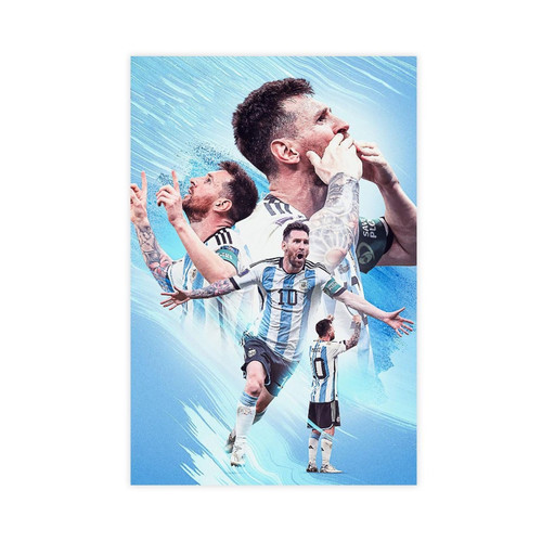 doublkl Lionel Poster Messi Poster 10 Canvas Poster Wall Art Decor Print Picture Paintings for Living Room Bedroom Decoration Unframe: Unframe:12x18inch(30x45cm)