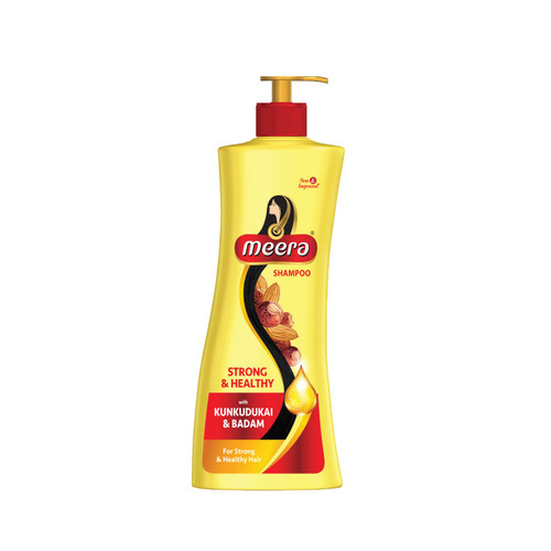 Meera Strong and Healthy Shampoo with Kunkudukai and Badam (Sapindus and Almond) to Reduce Hairfall 340 ml