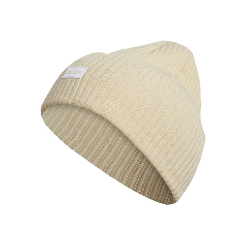 adidas Women's 4 Inch Cuff Fold Beanie, Alumina Beige/White, One Size