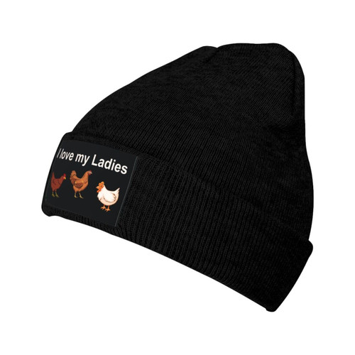 I Love My Ladies Chicken Beanie Hat Men Winter Warm Hat Women Knit Stocking Hat Slouchy Skull Cap Hedging Hat Black