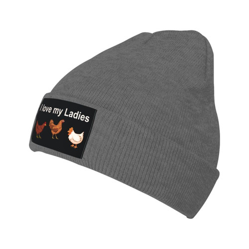 I Love My Ladies Chicken Beanie Hat Men Winter Warm Hat Women Knit Slouchy Skull Cap Hedging Hat Deep Heather