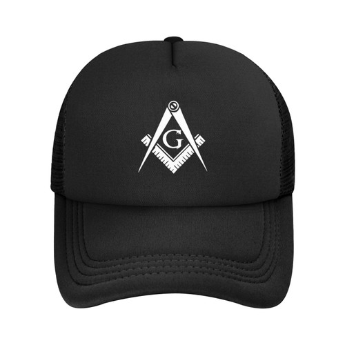 Freemason Masonic Gift Baseball Cap Men Mesh Trucker Hat Women Dad Hat Sun Hat Adjustable Ponytail Hat Black