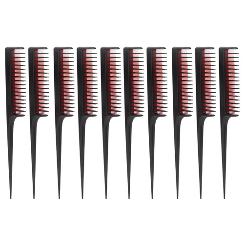 10 Pieces Rat Tail Combs for hair stylist, Hair Styling Comb Set Teasing Hair Brush Rat Tail Comb Edge Brush for Edge Back Brushing, Combing, Slicking Hair for Women