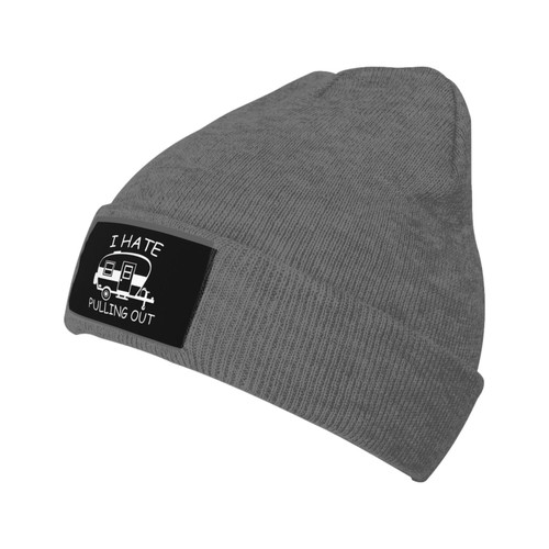 Haebfsl I Hate Pulling Out Beanie Hat for Women Men Winter Hat Cuffed Knit Skull Cap Warm Ski Hats Deep Heather