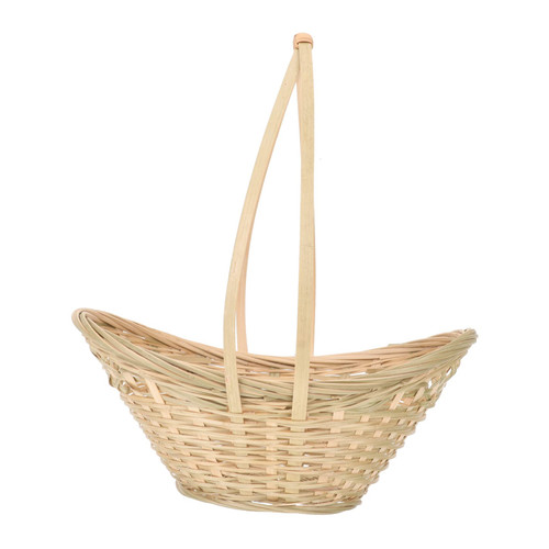 OFFSCH Bamboo Woven Basket Handled Flower Basket Flowers Decoration Containers for Fruit Food Holder Basket Bamboo Storage Basket Woven Food Basket Gift Storage Basket Outdoor Decorate
