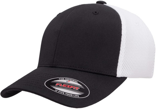 Flexfit Ultrafibre Airmesh Fitted Cap, Black/White,Small-Medium