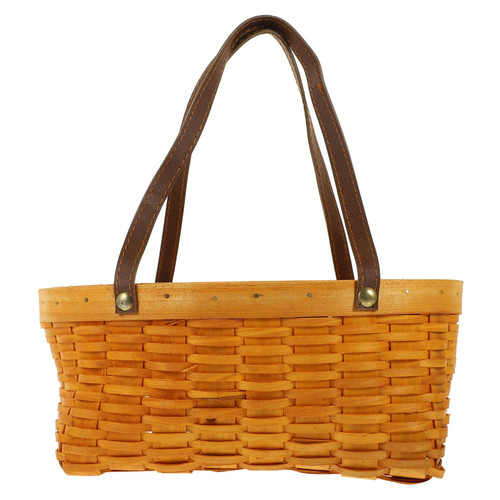 MERRYHAPY Bamboo Picnic Basket Kids Hamper Fruit Storage Baskets Strawberry Basket Woven Baskets Chicken Egg Basket Woven Hamper Easter Basket Shopping Basket to Weave Child Bamboo Weaving