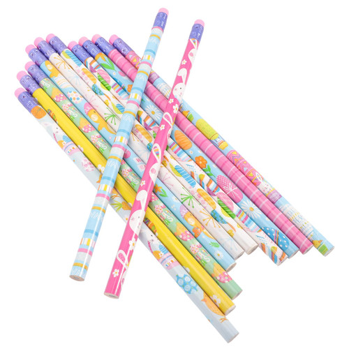 FUNOMOCYA 50pcs Easter Pencil Rabbit Bunny Pencil Animal Pencil Standard Pencil Erasers Easter Party Supplies Easter Party Favors Easter Bunny Pencils Hb Pencils Wooden Pupils Portable Chick