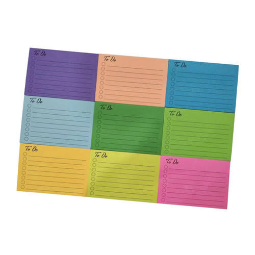 NUOBESTY 9 Colored Sticky Notes Decorative Memo Notes Planner Sticky Notes Water Proof Sticky Notes Office Stickers Home Memo Stickers Memo Pads Fluorescent Paper Student Use Memorandum