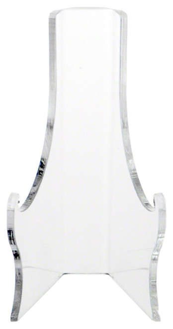 Plymor Clear Acrylic Elevated Flat Back Easel with Deep Support Ledges, 4.25" H x 2.5" W x 2.25" D